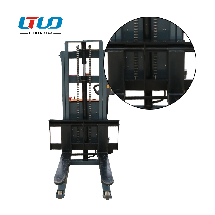 2T black electric forklift C-shaped steel